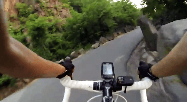 Cyclist on The River Road Route